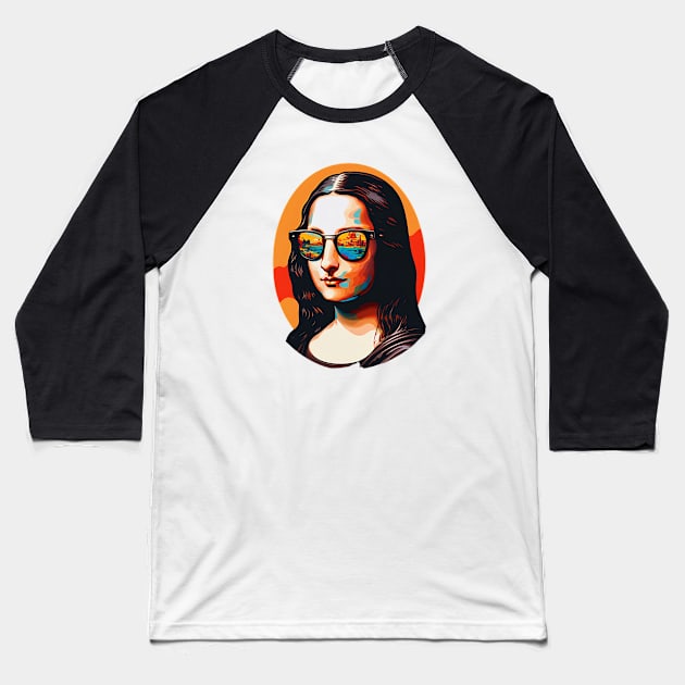 Mona Shades: The Coolest Lisa in Town Baseball T-Shirt by zoocostudio